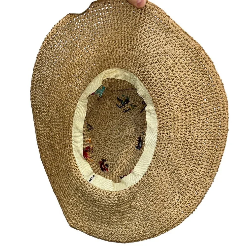 Bee in your Bonnet FABULOUS embroidered insects bugs straw hat